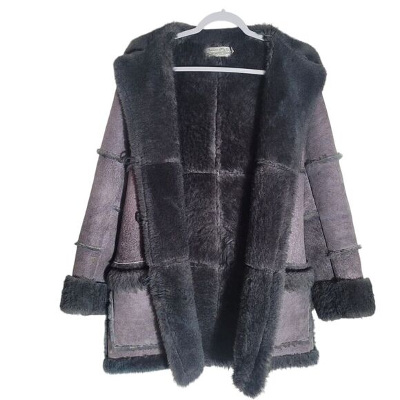 Sportsman Mfg Sheepskin Penny Lane Coat Women's Size 12 Gray Heavy Warm Vintage - Picture 3 of 12